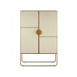 Modica Cabinet - Metal/Wood - L50 x W86 x H130 cm - White/Gold