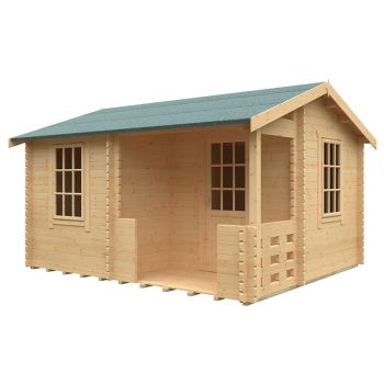 14x12 The Gyles 44mm Cabin - L415 x W355 x H271.9 cm - Solid Wood/Softwood/Pine - Natural