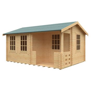 16x12 The Gyles 44mm Cabin - L475 x W355 x H271.9 cm - Solid Wood/Softwood/Pine - Natural