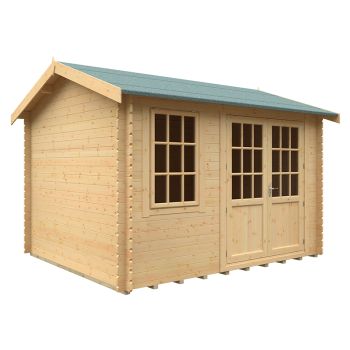 12x10 The Henley 28mm Cabin - L355 x W295 x H272.6 cm - Solid Wood/Softwood/Pine - Natural