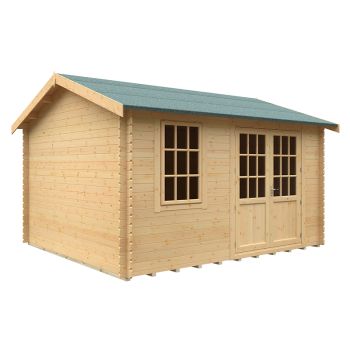 14x12 The Henley 28mm Cabin - L415 x W355 x H282.9 cm - Solid Wood/Softwood/Pine - Natural