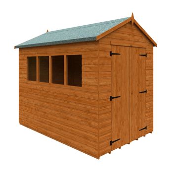 9 x 6 Feet Workshop 12mm Shed - Solid Wood/Softwood/Pine - L265 x W175 x H240.5 cm - Burnt Orange
