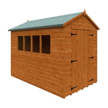 10 x 6 Feet Workshop 12mm Shed - Solid Wood/Softwood/Pine - L295 x W175 x H240.5 cm - Burnt Orange