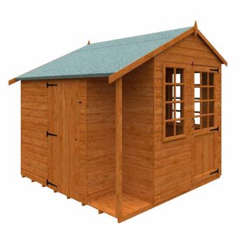 8 x 8 Feet Multi 12mm Shed - Solid Wood/Softwood/Pine - L235 x W235 x H229.7 cm - Burnt Orange