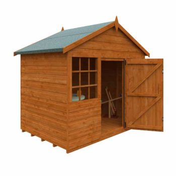 4 x 6 Feet Wendyhouse 12mm Shed - Solid Wood/Softwood/Pine - L115 x W175 x H172.4 cm - Burnt Orange