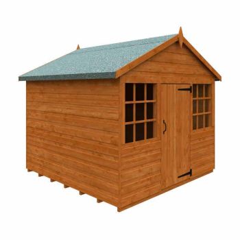 6 x 6 Feet Wendyhouse 12mm Shed - Solid Wood/Softwood/Pine - L175 x W175 x H172.4 cm - Burnt Orange