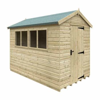 10 x 6 Feet Apex Premier 16mm Shed - Solid Wood/Softwood/Pine - L295 x W175 x H242.3 cm - Green