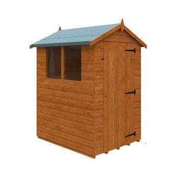 5 x 4 Feet Super Apex 12mm Shed - Solid Wood/Softwood/Pine - L145 x W115 x H203.9 cm - Burnt Orange