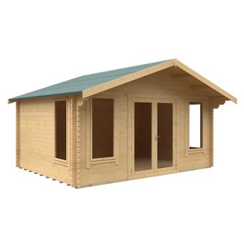 12x16 The Sutton 44mm Cabin - L355 x W475 x H292.6 cm - Solid Wood/Softwood/Pine - Natural