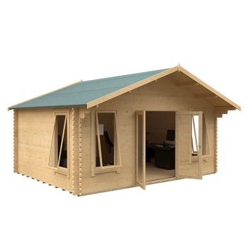 12x18 The Sutton 44mm Cabin - L355 x W535 x H302.9 cm - Solid Wood/Softwood/Pine - Natural