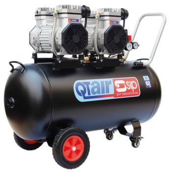 SIP QT AIR DD 3HP 100 Litre Ultra Low Noise Oil-Free Direct Drive Compressor - L47 x W96 x H73 cm - Black