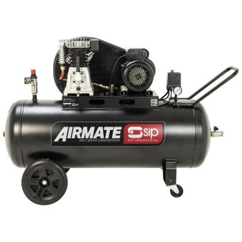 SIP BD 3HP 150 Litre Belt Drive Compressor - L37 x W131 x H82 cm - Black