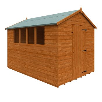 10 x 7 Feet Super Apex 12mm Shed - Solid Wood/Softwood/Pine - L295 x W205 x H224.9 cm - Burnt Orange