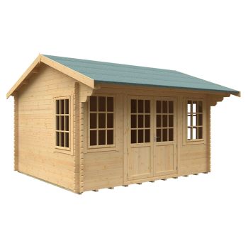 14x12 The Dalton 44mm Cabin - L415 x W355 x H293.2 cm - Solid Wood/Softwood/Pine - Natural