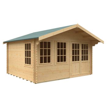 12x14 The Forde 44mm Cabin - L355 x W415 x H282.2 cm - Solid Wood/Softwood/Pine - Natural