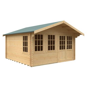 14x14 The Forde 44mm Cabin - L415 x W415 x H282.2 cm - Solid Wood/Softwood/Pine - Natural