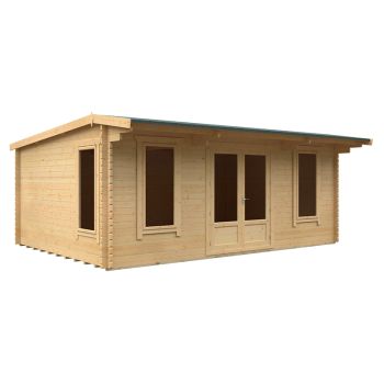 20x14 The Jacob 44mm Cabin - L595 x W415 x H247 cm - Solid Wood/Softwood/Pine - Natural