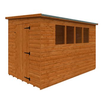 10 x 6 Feet Lean-To Pent 12mm Shed - Solid Wood/Softwood/Pine - L295 x W175 x H204.1 cm - Burnt Orange