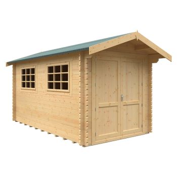 14x8w Marlborough Plus 44mm Cabin - L415 x W235 x H251.3 cm - Solid Wood/Softwood/Pine - Natural