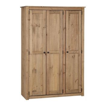 Panama 3 Door Wardrobe - L50 x W118 x H175 cm - Natural Wax