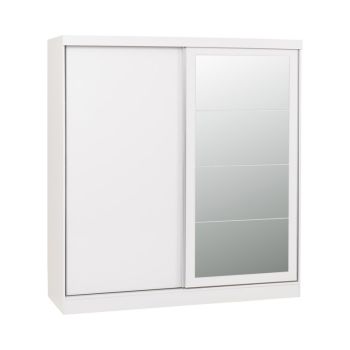 Nevada 2 Door Sliding Wardrobe - L62 x W178.5 x H194 cm - White Gloss