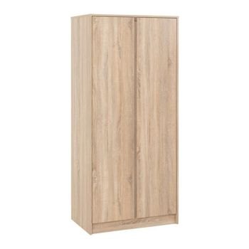 Malvern 2 Door Wardrobe - L50.5 x W80 x H180 cm - Sonoma Oak Effect