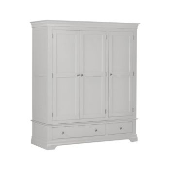 Bordeaux 3 Door Wardrobe - L63 x W162 x H193 cm - Pebble Grey