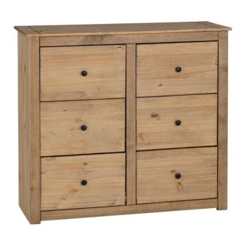 Panama 6 Drawer Chest - L40.5 x W110 x H100 cm - Natural Wax