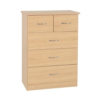 Nevada 3+2 Drawer Chest - L46 x W81 x H115.5 cm - Sonoma Oak Effect