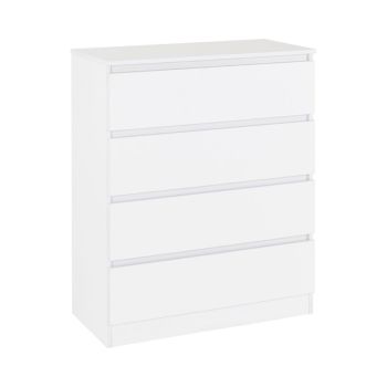 Malvern 4 Drawer Chest - L40 x W80 x H100 cm - White
