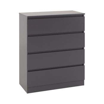 Malvern 4 Drawer Chest - L40 x W80 x H100 cm - Grey