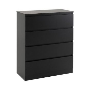 Malvern 4 Drawer Chest - L40 x W80 x H100 cm - Black