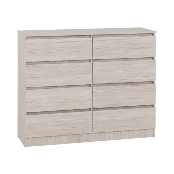 Malvern 8 Drawer Chest - L40 x W121.5 x H100 cm - Urban Snow