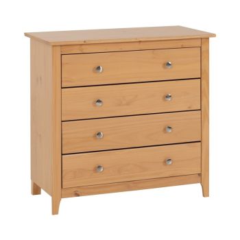 Oslo 4 Drawer Chest - L40 x W80.5 x H78.5 cm - Antique Pine