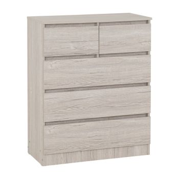Malvern 3+2 Drawer Chest - L40 x W80 x H100.5 cm - Urban Snow