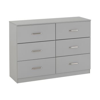 Dakota 6 Drawer Chest - L36 x W110 x H80.5 cm - Light Grey