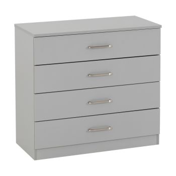 Dakota 4 Drawer Chest - L36 x W75 x H71 cm - Light Grey