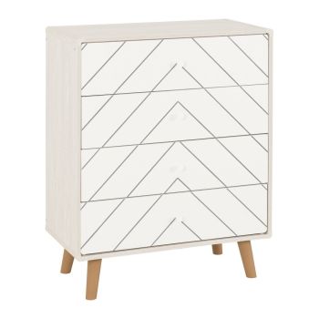 Dixie 4 Drawer Chest - L39.5 x W78 x H98 cm - Dusty Grey/White