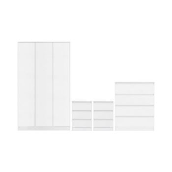 Malvern 3 Door Wardrobe Bedroom Set - White
