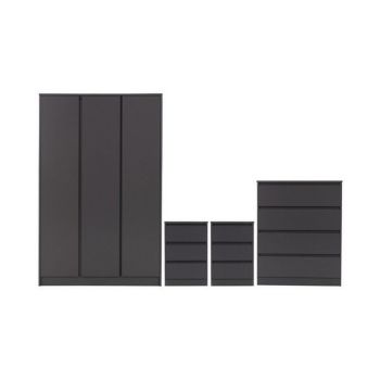 Malvern 3 Door Wardrobe Bedroom Set - Grey