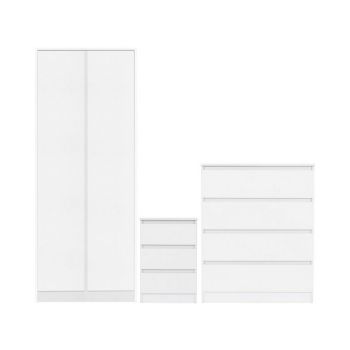 Malvern Trio Bedroom Set - L50.5 x W80 x H180 cm - White