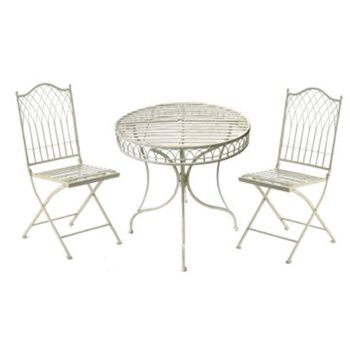 Hampton Bistro Set - 3pc - L75 x W75 x H74 cm - Cream