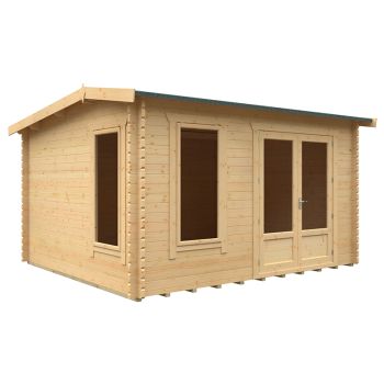 14x12w The Longleat Plus 44mm Cabin - L415 x W355 x H247 cm - Solid Wood/Softwood/Pine - Natural