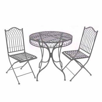 Hampton Bistro Set - 3pc - L75 x W75 x H73 cm - Umber Grey