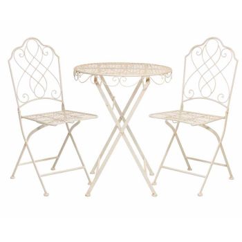 Avalon Bistro Set - 3pc - L60 x W60 x H73 cm - Cream