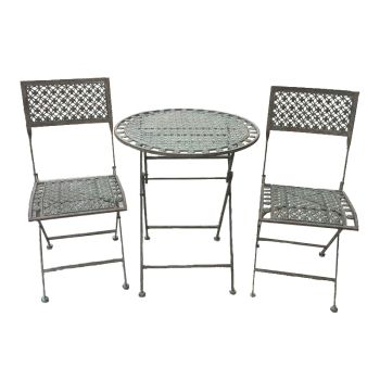Marlboro Bistro Set - 3pc - L65 x W65 x H75 cm - Antique Blue Rust