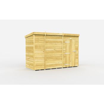 10 x 4 Feet Pent Shed - Single Door Without Windows - Wood - L118 x W302 x H201 cm
