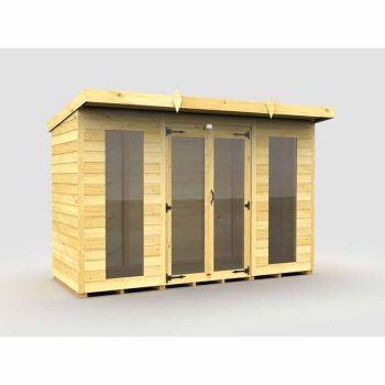10ft x 4ft Pent Summer House (Full Height Window) - Wood - L118 x W302 x H201 cm