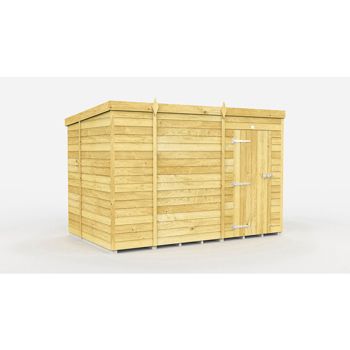 10 x 7 Feet Pent Shed - Single Door Without Windows - Wood - L214 x W302 x H201 cm