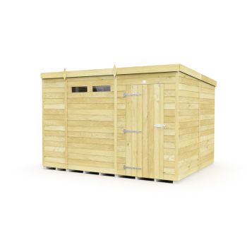 10 x 8 Feet Pent Security Shed - Single Door - Wood - L231 x W302 x H201 cm